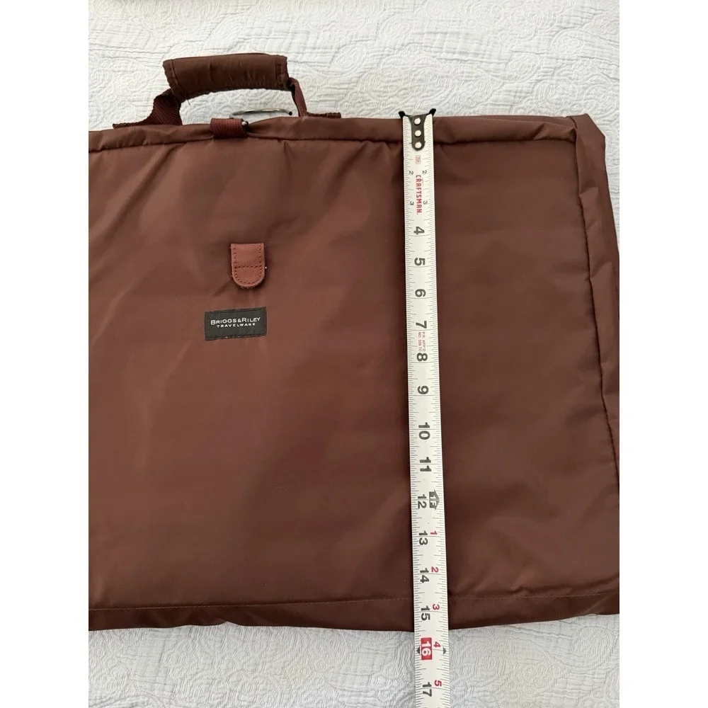Briggs & Riley Garment Bag Brown Full Zip‎ Nylon Tri-Fold Luggage Full Zip Suit